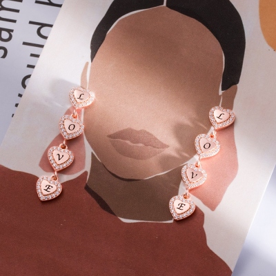 Boucles d'oreilles personnalisées 1-9 coeurs pour elle