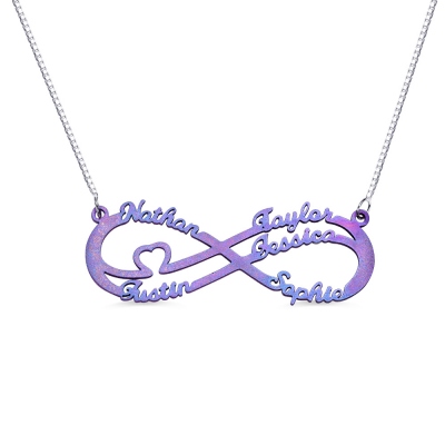Personalized Colorful Infinity Name Necklace