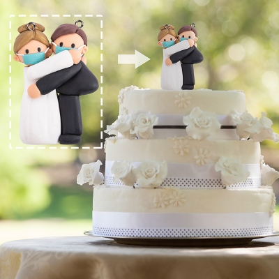 Customized Bride and Groom Clay with a Mask