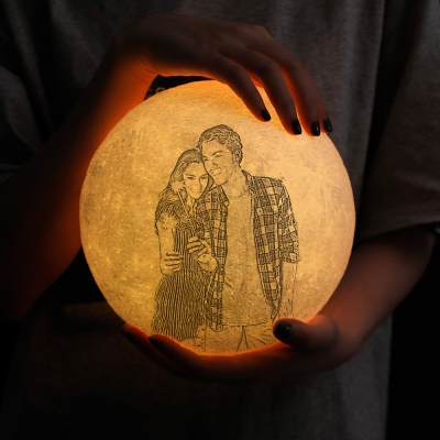 Custom 3D Printing Moon Lamp with Remote Touch Control
