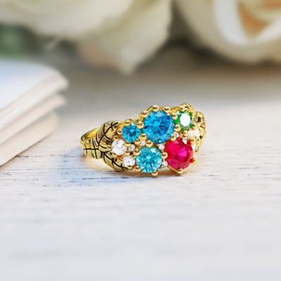 Personalized Mother's Birthstone Ring