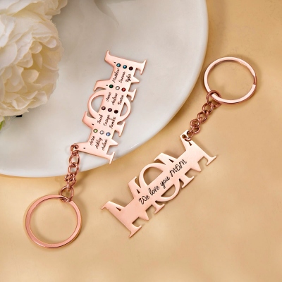 Customized 1-12 Family Names Key Chain Gift for Mother