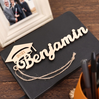 Personalized Wooden Graduation Cap Tag