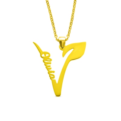 Personalized Vegan Name Necklace for Vegetarian Gift