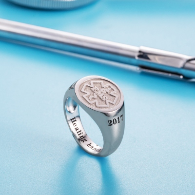 Chevalière Médicale Caducée Personnalisée