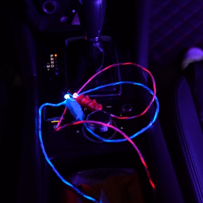 Personalized 3D Printed Name LED Flash USB Cable