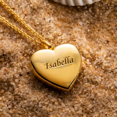 Personalized Heart Shaped Pearl Shell Necklace