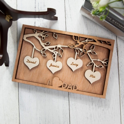 Personalized Name Heart Family Tree Home Decor
