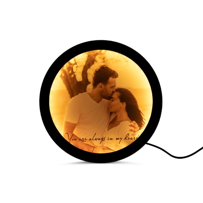 Personalized Photo LED Three-color Mirror with Engraving