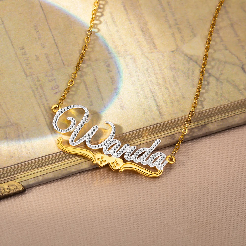 Gepersonaliseerde naam ketting met kant