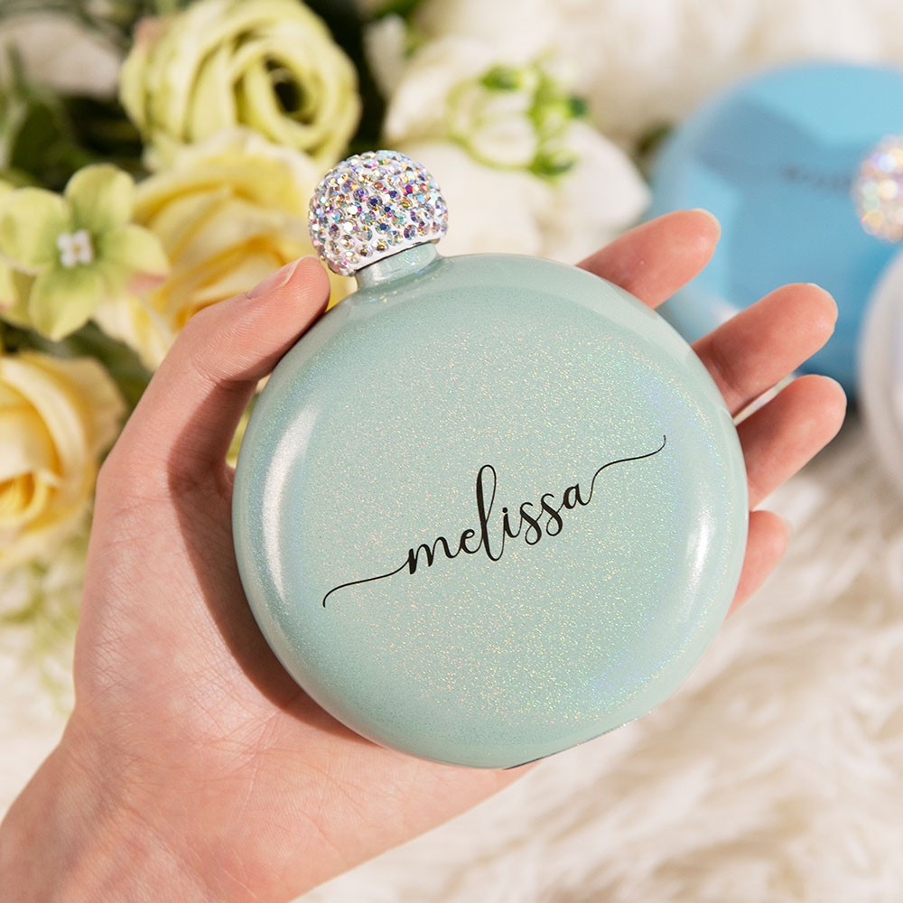 Round Flasks with Rhinestone Lid