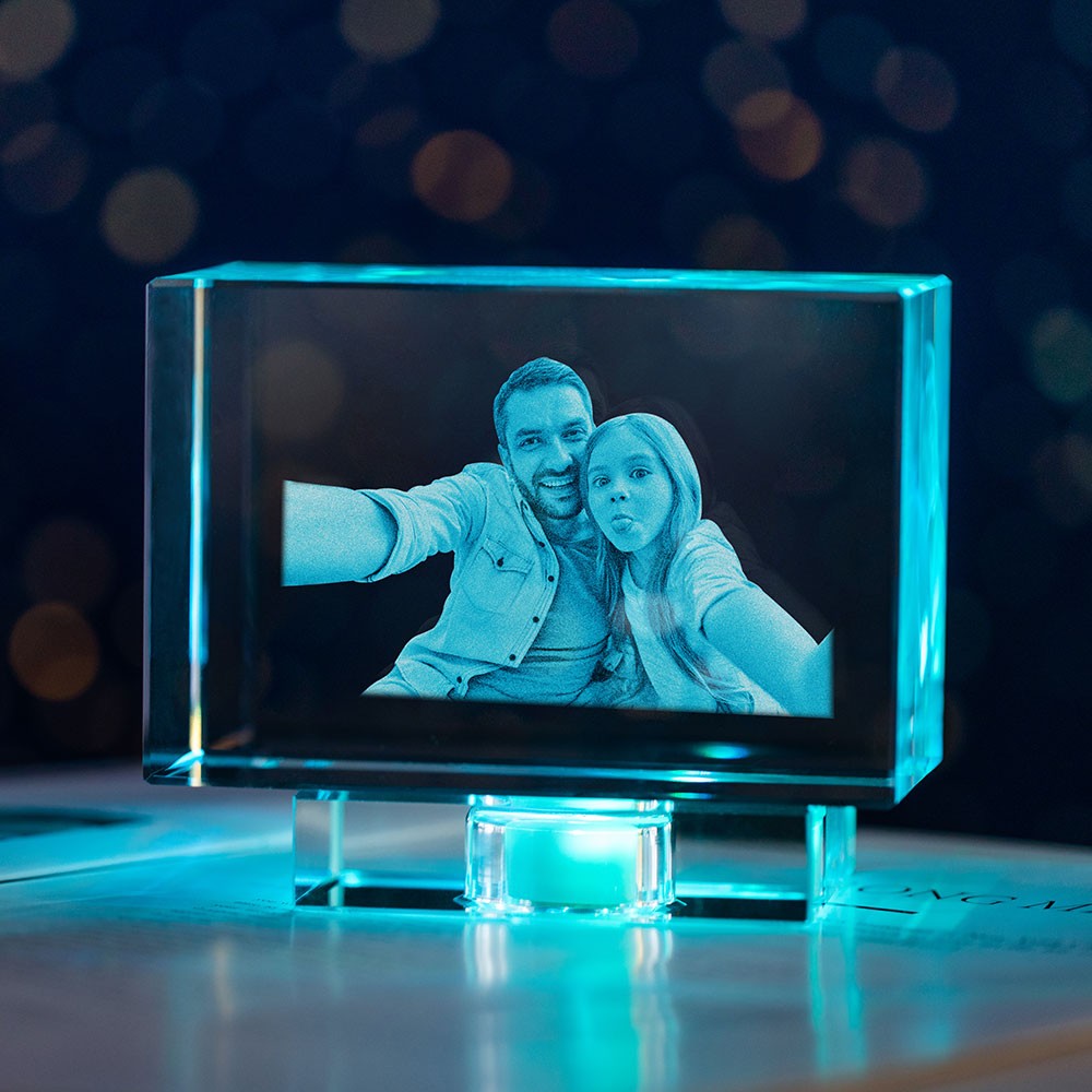 Father's Day 3D Crystal Photo Engraved Gift