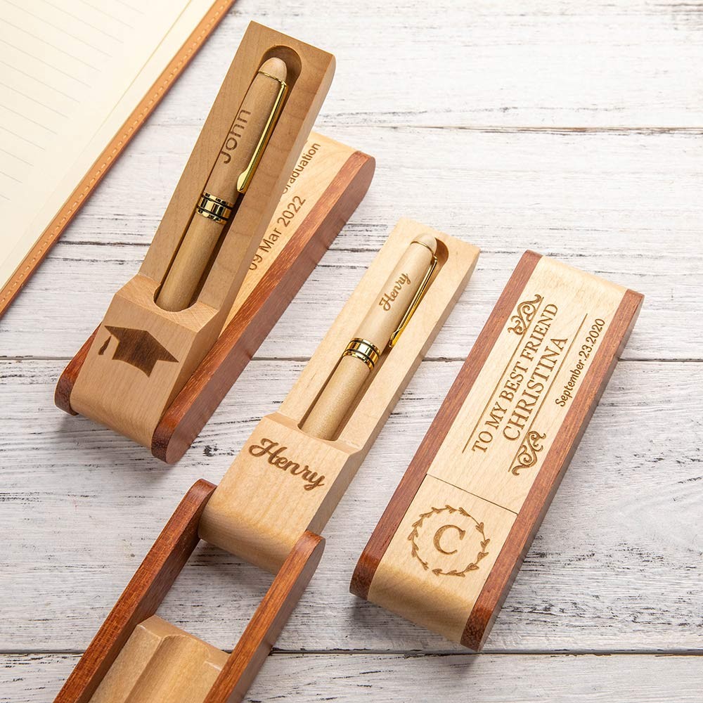 Engraved Natural Wooden Ballpoint Pen