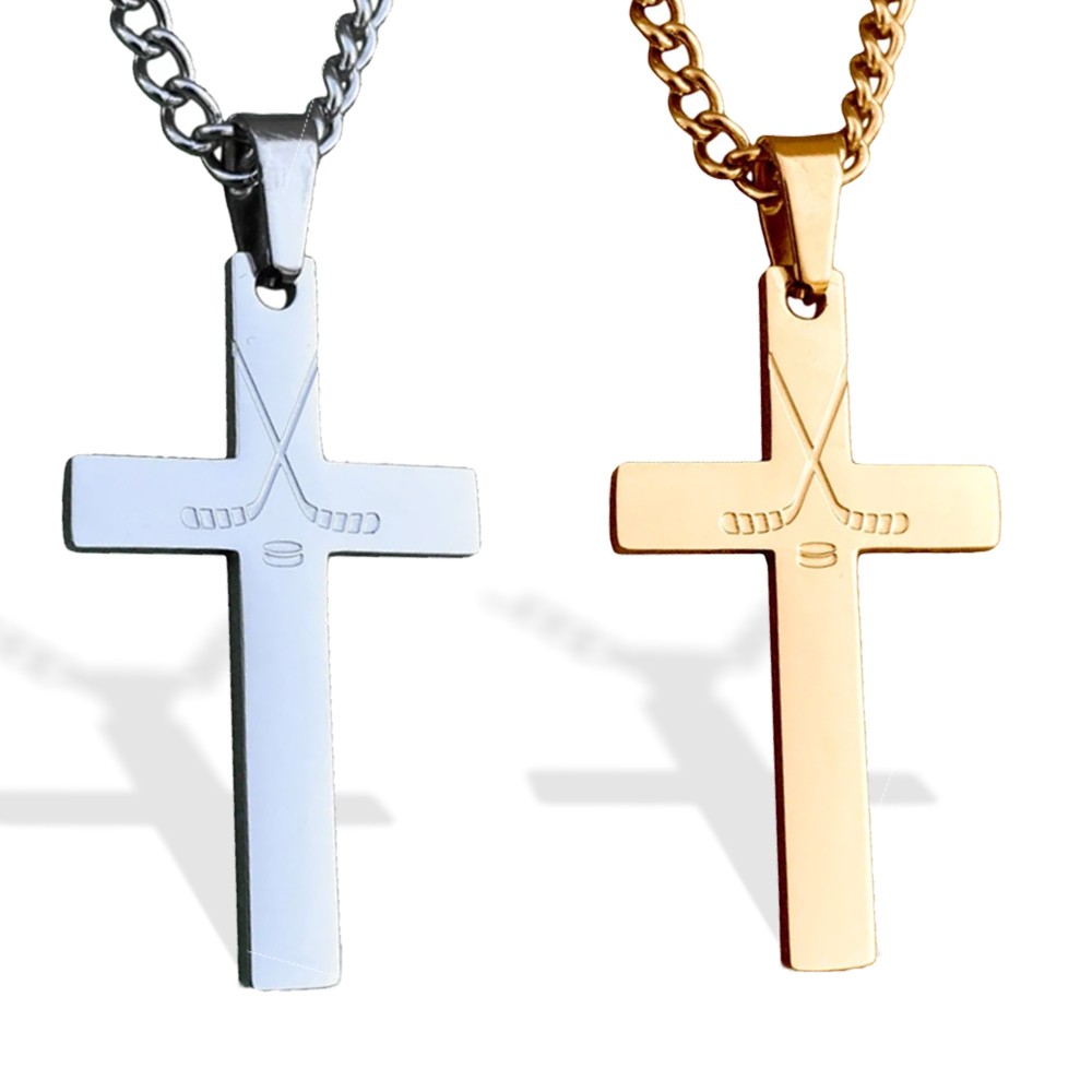 Collier de croix de sport avec collier de pendentifs de football de volley-ball de basket-ball gravé de baseball, cadeau de bijoux pour les athlètes / entraîneur / coéquipier
