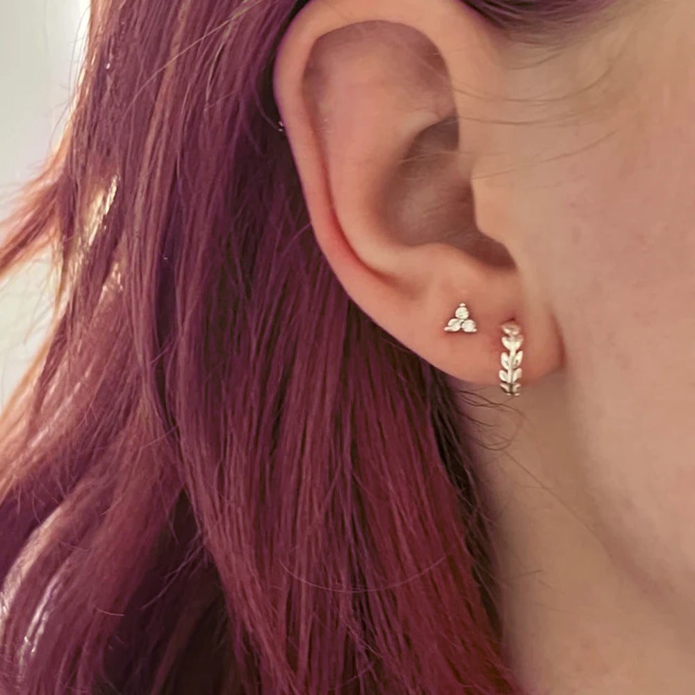 boucles d'oreilles feuille d'olivier