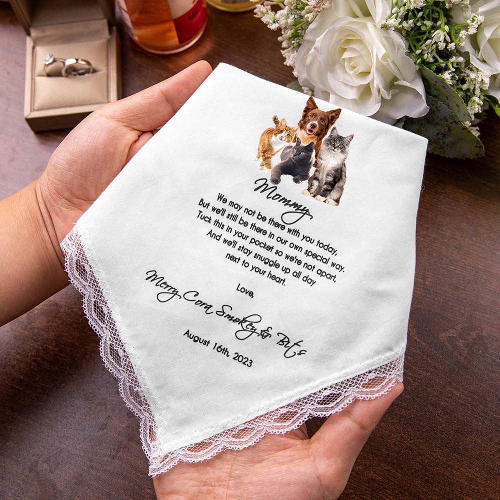 De votre mouchoir de mariage de chien, mouchoirs de mariage personnalisés avec des photos d'animaux de compagnie, cadeaux pour la mariée, cadeau pour le marié de chien