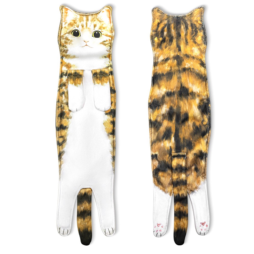 Cat Hand Towels Cute Decorative Cat Decor Hanging Washcloths, Funny Hand Towels for Bathroom/Kitchen Face Towels, Housewarming Gift for Cat Lovers