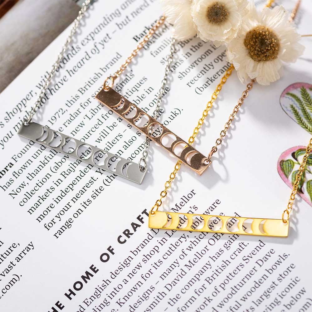 Moon Phase Necklace, Crescent Moon Necklace, Celestial Jewelry, Astrology Necklace, Birthday/Graduation/Christmas Gift for Mom/Wife/Sister/Girlfriend