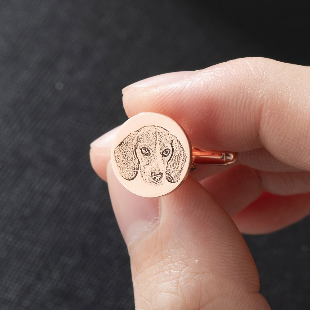 Custom Pet Portrait Cufflinks, Memorial Cufflinks, Stainless Steel/Sterling Silver 925 Cufflinks, Father's Day Gift for Groom/Men/Father