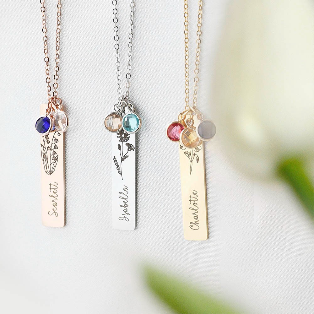 Colar de Flores de Nascimento com Nome