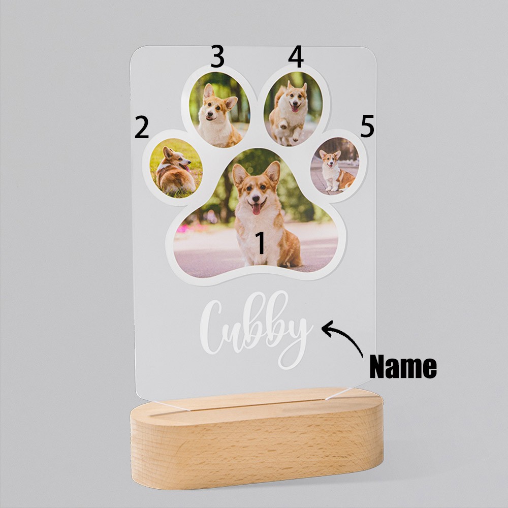 Personalized Pet Dog Portrait Night Light