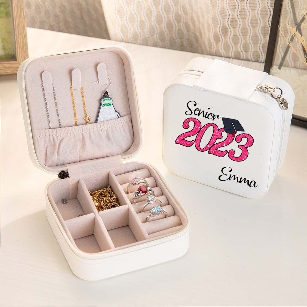 Custom Classic Graduation Jewelry Box, Personalized Graduation Jewelry Case, Class of 2024 Graduation Gift, Graduation Keepsake, Gift for the Graduate