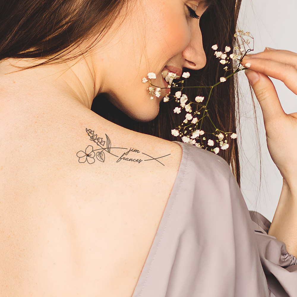 birth flower tattoo