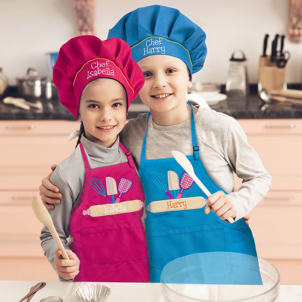 Personalized Child Apron with Toque Chef Hat