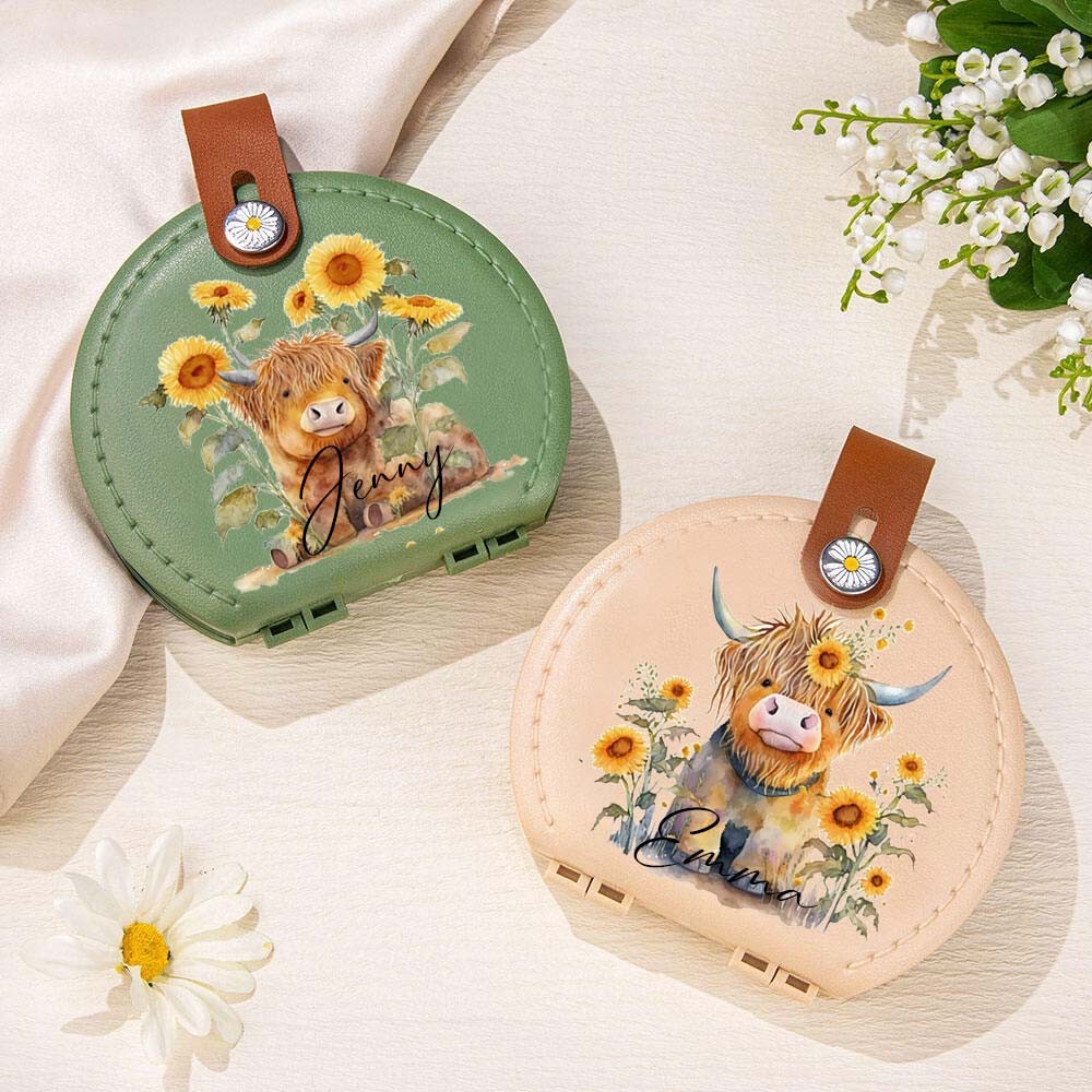 Kit de couture portable personnalisé pour vache des Highlands, outil de travail manuel pour vache des Highlands, boîte de rangement pour cloison de couture, fournitures de voyage à domicile, cadeau pour femme