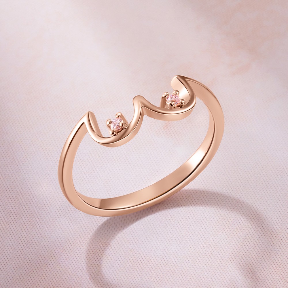 Custom Boob Ring with Birthstone Ring, Unique Silver Boob Body Jewelry, for Breast Cancer Awareness & Celebrating Breastfeeding, Mother's Day Christmas Day Gift