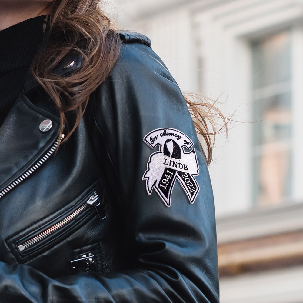 Personalized Embroidered Patch, Custom Memorial Ribbon, In Memory Biker Patch, Patch for Denim, Leather Jackets and Vests, Gift for Family/Friends