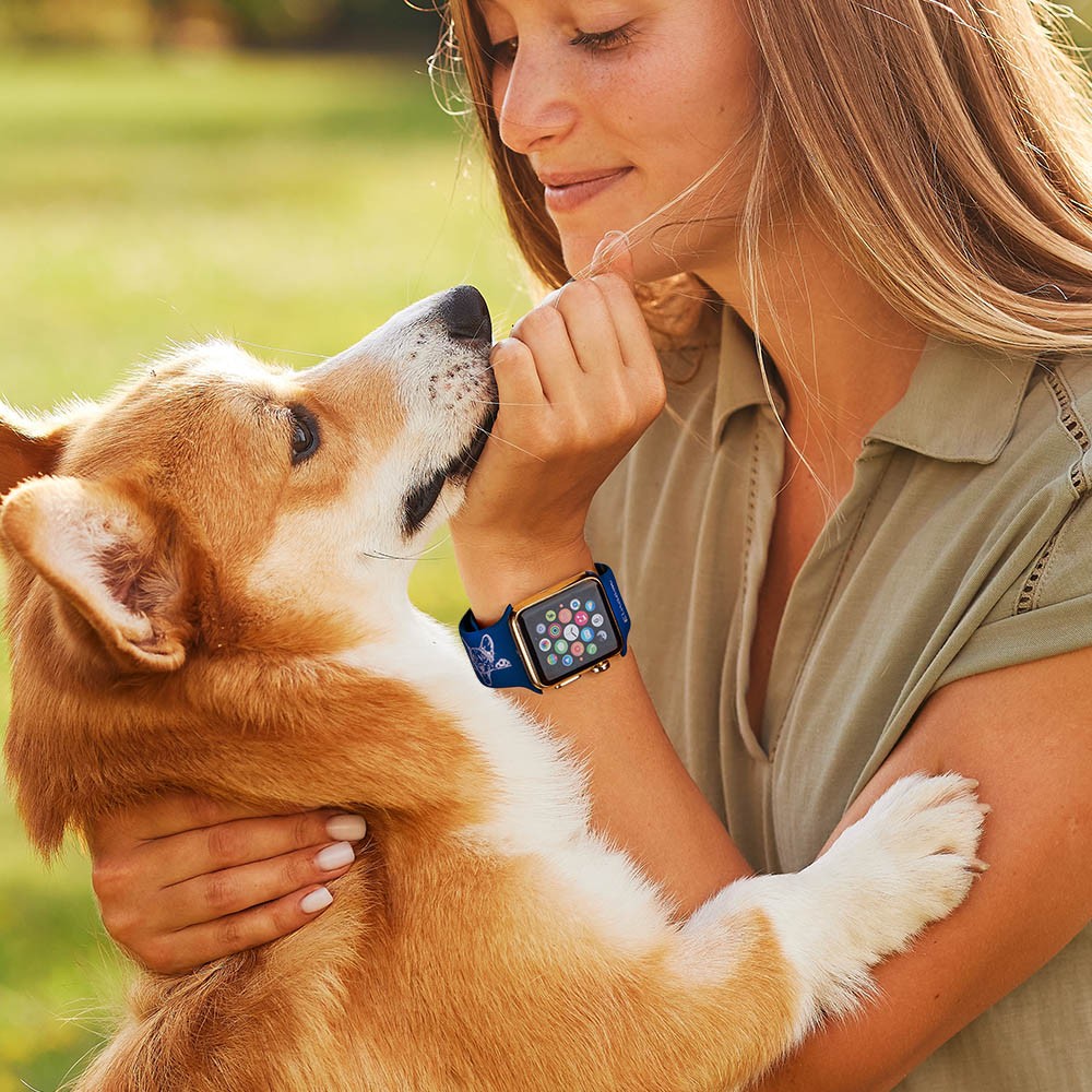 Custom Engraved Dog Breed Watch Band for Apple Watch, Personalized Dog Portrait Silicone Watch Band, Gift for Dog Dad/Mom/Pet Lover/Family/Friends