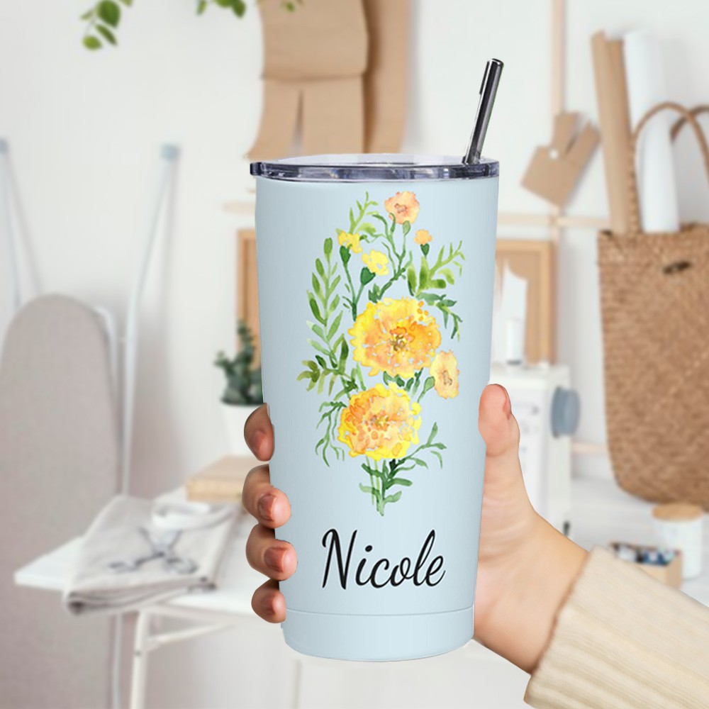 Birth Flower Tumbler