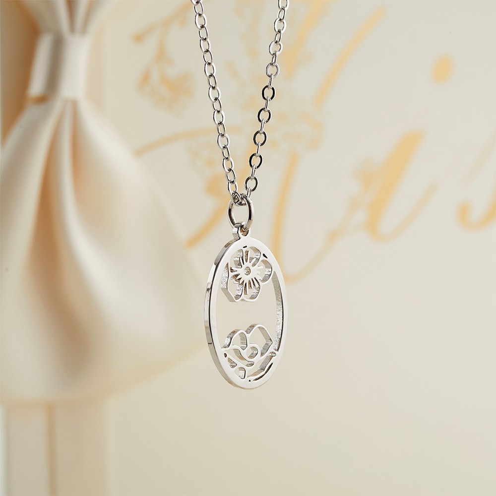 Birth Flower Necklace, Engraved Birth Flower Necklace, Bridal Shower Gift, Bridal Party Gift, Gift For Her, Best Friend Birthday Gift