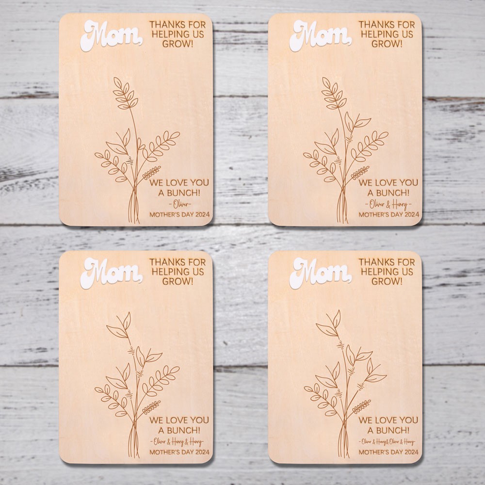 Personalized DIY Handprint Sign, Wooden Handprint Sign with Flowers, Creative Gift, Home Decor, Thanks for Helping Us Grow, Mother's Day Gift