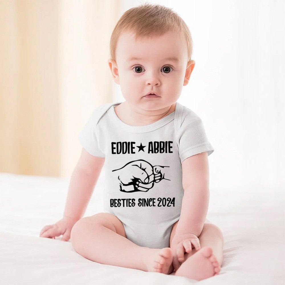 Customized Name Fist to Fist Parent-child Shirt, Dad & Baby Matching Shirt, Cotton Shirt/Baby Bodysuit, Our First Father's Day Shirt for Dad