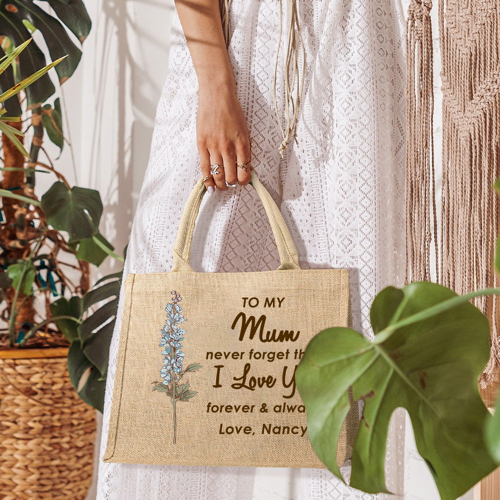 Custom Birth Flower Tote Bag