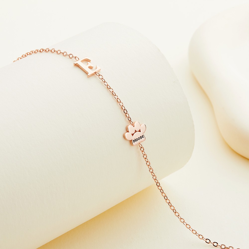 personalized paw neckalce