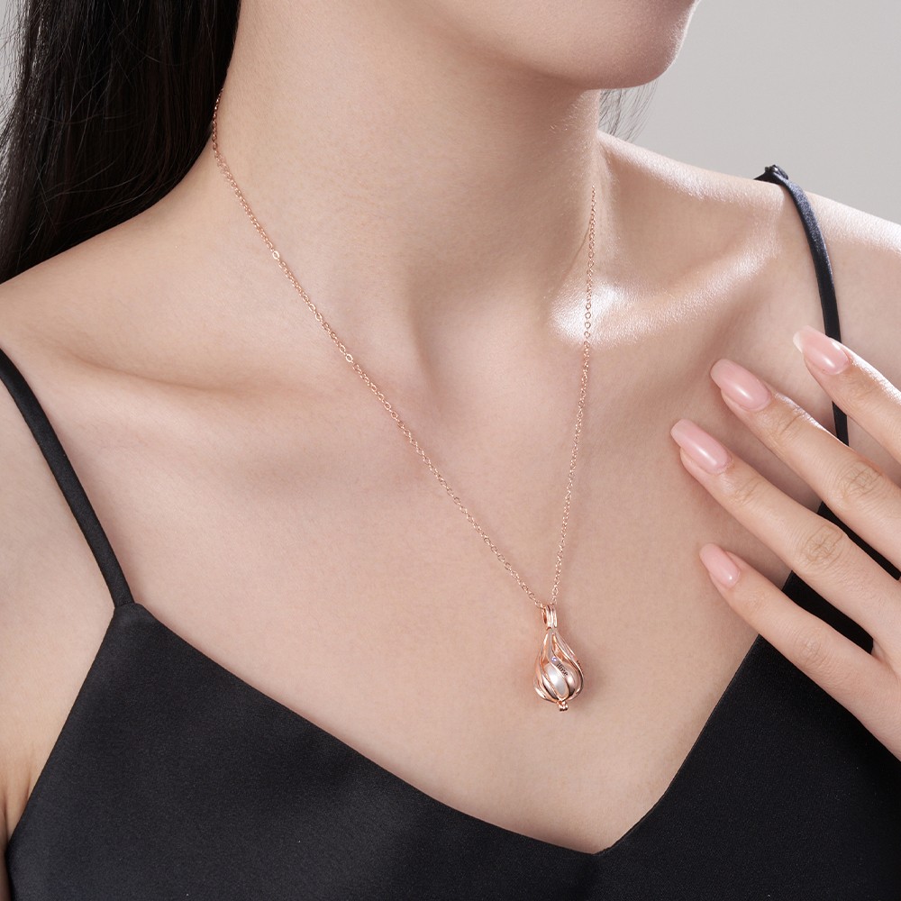 Colar de pérolas com nome personalizado e pedra de nascimento, pingente de gaiola com pérola, joias de pedra de aniversário de família, presente de dia das mães/aniversário para mãe/avó/ela