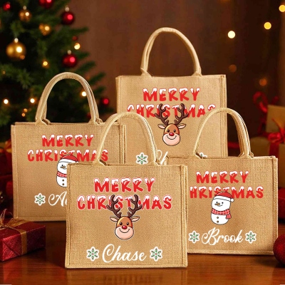 Burlap bag with name