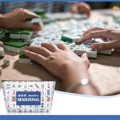 Personalized Canvas Mahjong Storage Bag, Customized Name Mahjong Bag, Retro Storage Bag, Gift for Mahjong Lovers