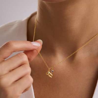 Gepersonaliseerde geboortesteen tandhanger ketting, sterling zilver 925 sierlijke ketting, afstudeer-/kerstcadeau voor tandartsen/mondhygiënisten/haar