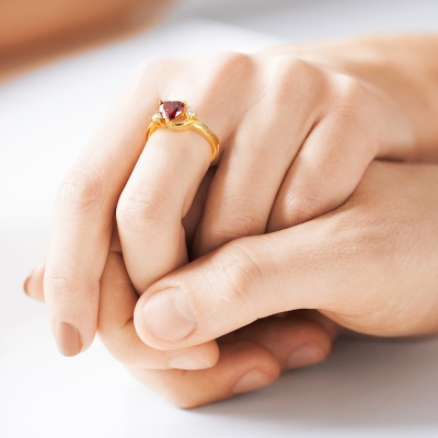 Personalized Heart Stone Promise Ring