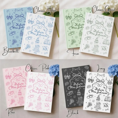 Personalized Future Mrs. Wedding Planner Journal with Name, Matte Hardcover Schedule Notebook, Wedding/Engagement Gift for Bride/Bride to Be/Wife