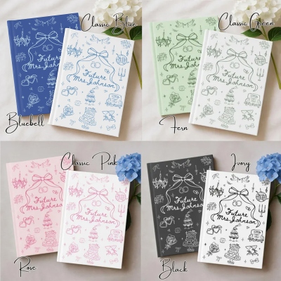 Personalized Future Mrs. Wedding Planner Journal with Name, Matte Hardcover Schedule Notebook, Wedding/Engagement Gift for Bride/Bride to Be/Wife