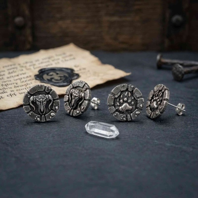 Personalized DND Class Antique Brass Stud Earrings (One Pair), DND Jewelry Gifts