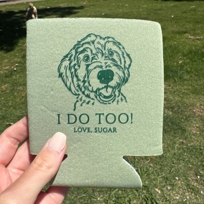 Personalized Cute Pet Portrait Can Cooler with Name, Hand Drawn Cat/Dog Sketch Insulated Drink Sleeve, Summer Party Favor, Gift for Pet Owners/Lovers