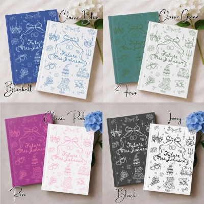 Personalized Future Mrs. Wedding Planner Journal with Name, Matte Hardcover Schedule Notebook, Wedding/Engagement Gift for Bride/Bride to Be/Wife