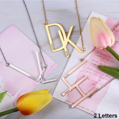 Personalized Sideways Initial Necklace
