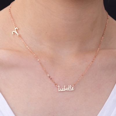 Personalized Sideways Cross Name Necklace
